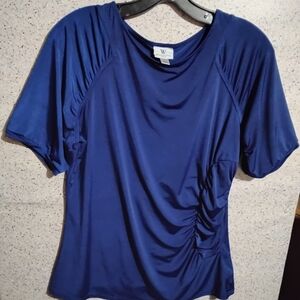 Worthington Navy Short Sleeve Top